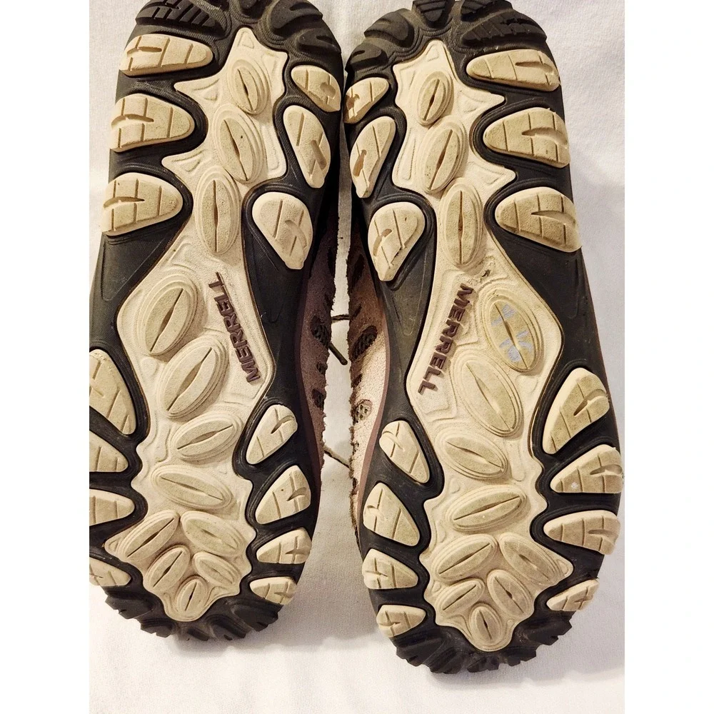Merrell Womens J037998 Hiking Shoes Tan Brown Low Top Trail Sneakers 10
